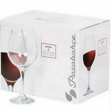 Набор стеклянный бокалов 6 шт 460 мл для вина Amber Pasabahce