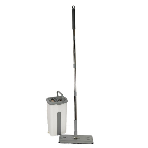 Набор ведро пластиковое с отжимом 12 л + швабра металл вращение 360° под упак Baizheng