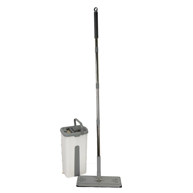 Набор ведро пластиковое с отжимом 12 л + швабра металл вращение 360° под упак Baizheng