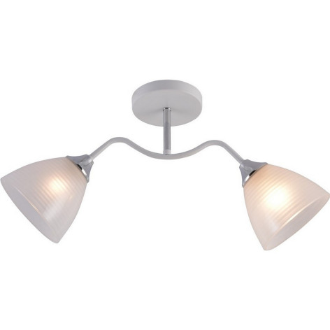 Люстра 2 плафона 53*13,5*27 см Е27 60Вт 9м2 плафон стекло белый хром Baizheng