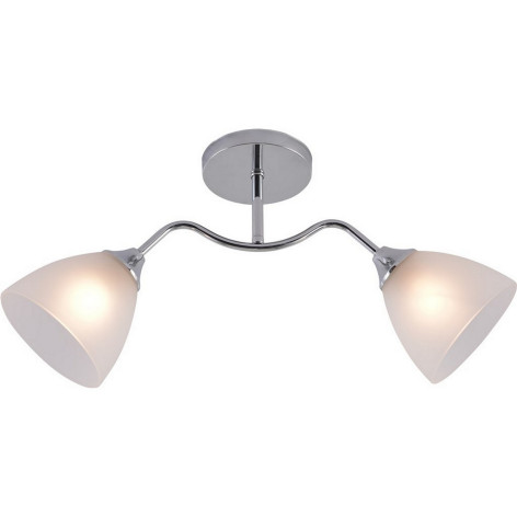 Люстра 2 плафона 53*13,5*27 см Е27 60Вт 9м2 плафон стекло хром Baizheng