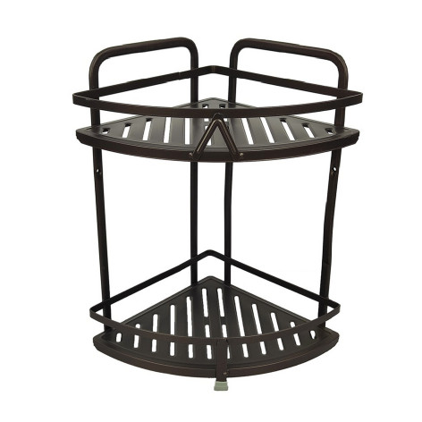 Полка металлическая для ванной 2-х ярусная угловая 37х22х30 см BD-H614K Baizheng