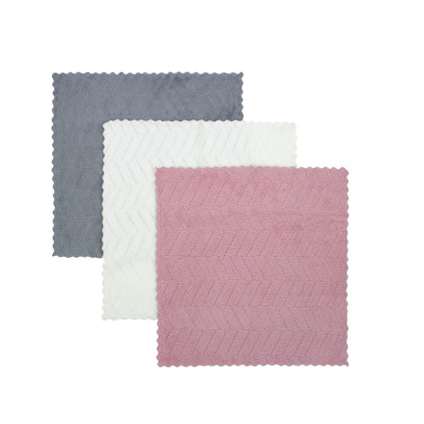 Салфетка микрофибра 3 шт 25х15 см 200 гp/м² супервпитывающая микс цветов Leonord