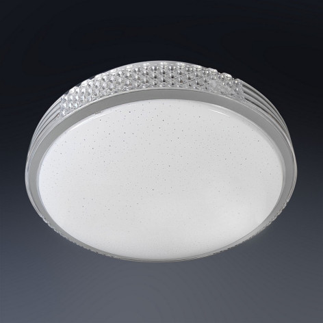 Светильник потолочный светодиодный 50 см 60 Вт 25м2 2 цвета акрил пульт серый Baizheng