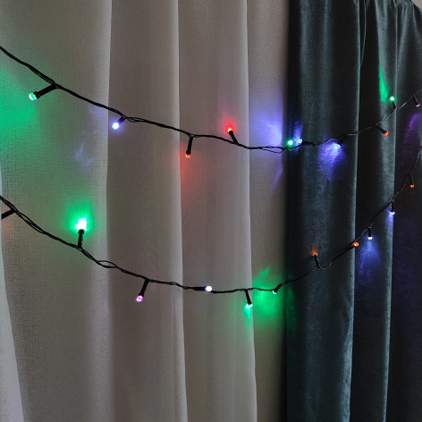 Гирлянда светодиодная 5,5 м 100 Led кристалл нить мультиколор XHP-1112 Fex