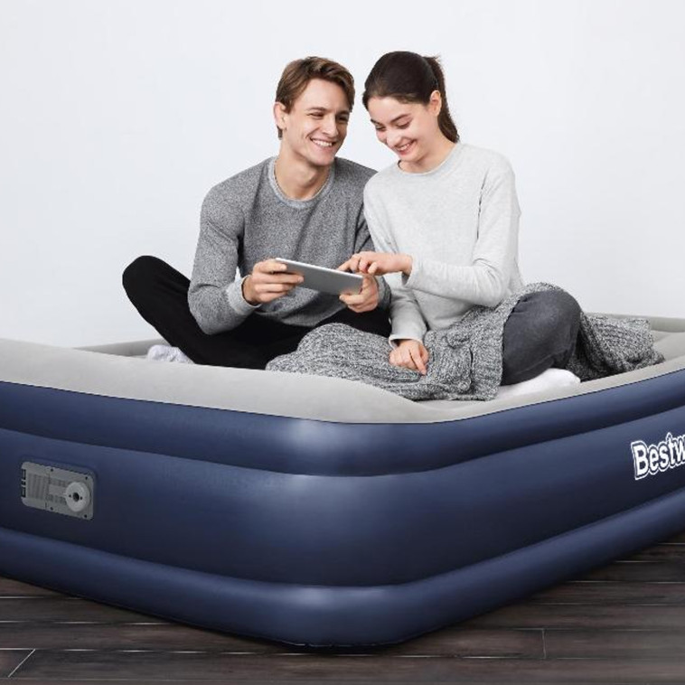 Картинка Матрас надувной 203*193*56 см встроенный электронасос Bestway