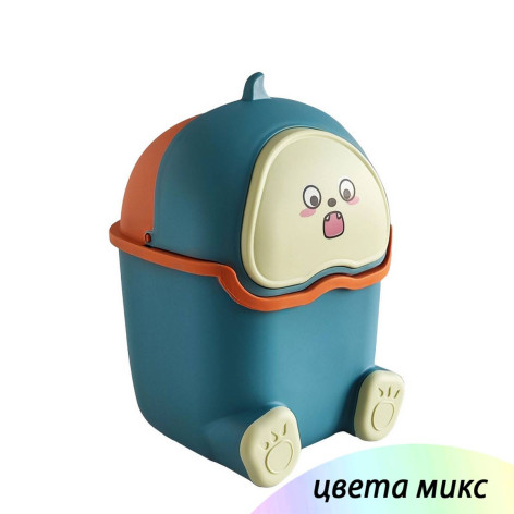 Ведро пластиковое для мусора 2.5 л 160х155х235 мм круглое с подвижной крышкой микс Baizheng