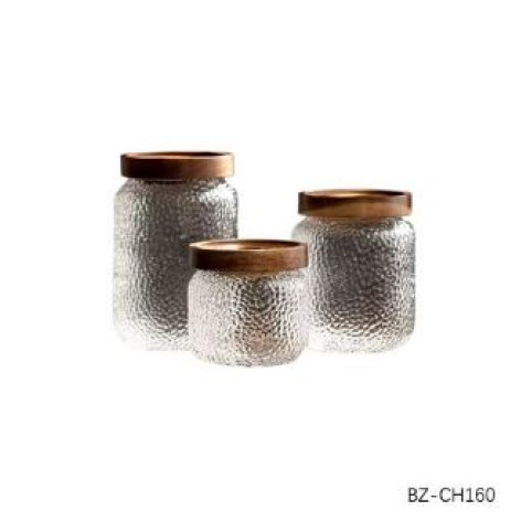 Банка стеклянная для продуктов 1,2 л 9х20 см круглая крышка Baizheng