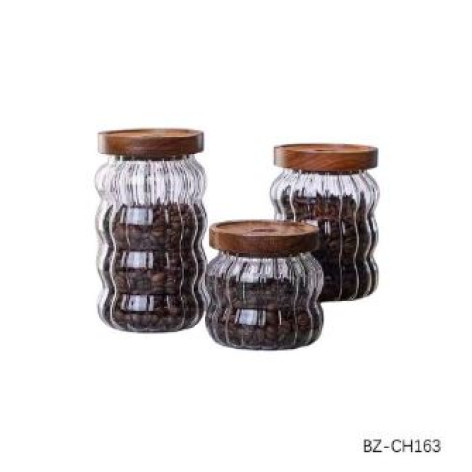 Банка стеклянная для продуктов 1,2 л 9х20 см круглая крышка Baizheng