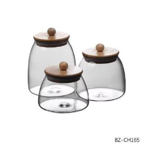 Банка стеклянная для продуктов 1,2 л 9х20 см круглая крышка Baizheng