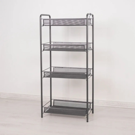 Этажерка металлическая 4-х ярусная 44х25х96 см графит Ладья 24 ЗМИ