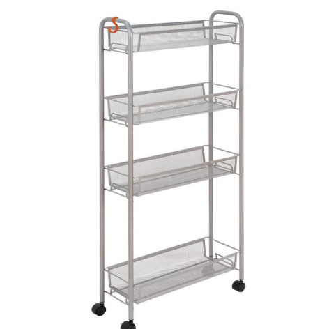 Этажерка металлическая 4-х ярусная 48х18х98,5 см графит Ладья 14 К ЗМИ