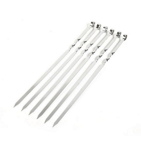 Набор шампуров нержавеющая сталь 6 шт 600х10 мм металлик BZ-TLS13 Baizheng