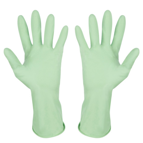 Перчатки латексные размер L 240 г/см2 хлопковое напыление повыш прочность зеленый Рыжий Кот