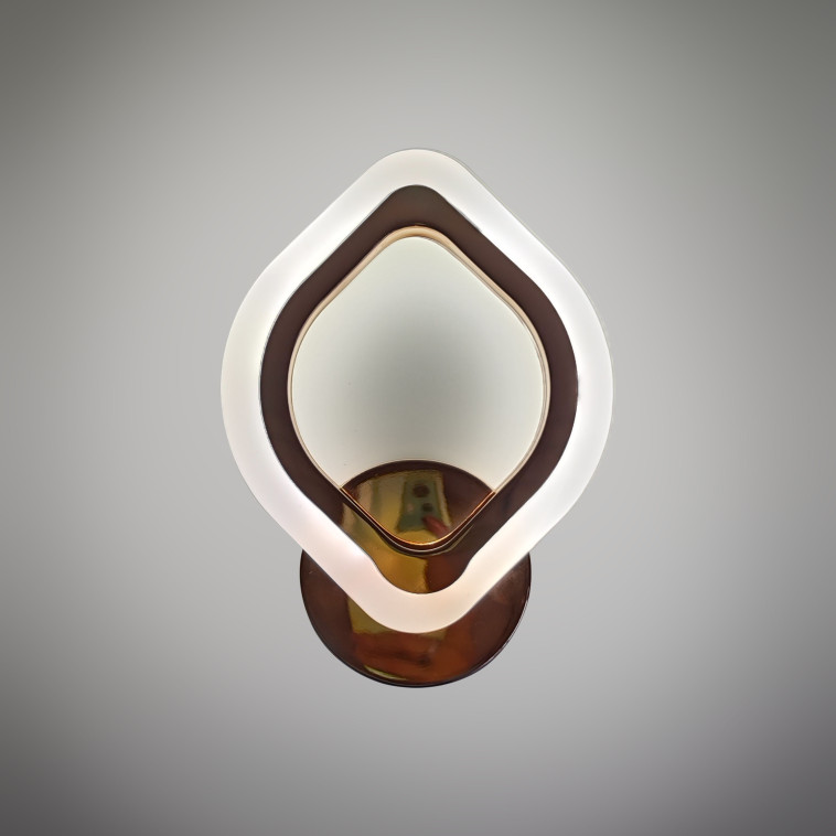 Cнимок Бра светодиодный 1 плафон 24*17*5 см 12Вт 360LM 5м2 2 цвета пластик золотой хром Baizheng