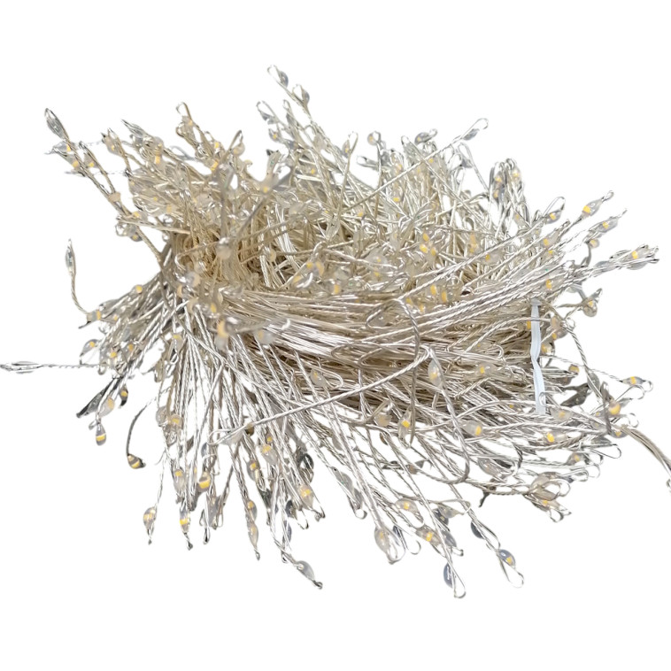 Гирлянда светодиодная 3*2 м занавес 10 нитей пульт 8 реж белый Роса-мишура NP-3375 Baizheng