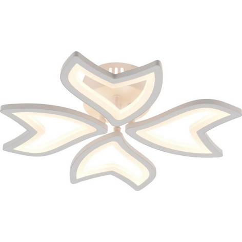 Люстра светодиодная 4 плафона 42,5*8,5см 80Вт 3600LM 36м2 3 цвета пластик пульт белый Baizheng