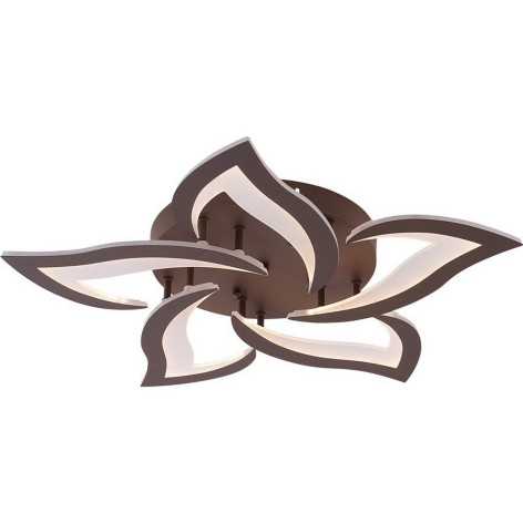 Люстра светодиодная 5 плафонов 67,5*7,5см 90Вт 2700LM 40м2 3 цвета пластик пульт кофе Baizheng