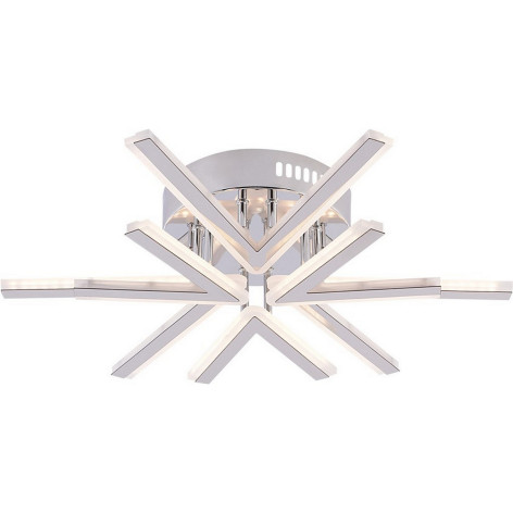 Люстра светодиодная 6 плафонов 53*12 см 78Вт 3978LM 35м2 3 цвета пластик пульт хром Baizheng