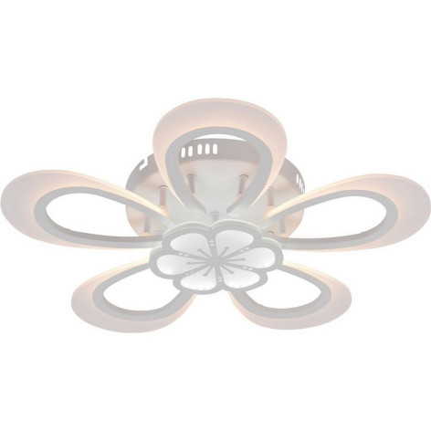 Люстра светодиодная 6 плафонов 58,5*12см 90Вт 4050LM 40м2 3 цвета пластик пульт белый Baizheng