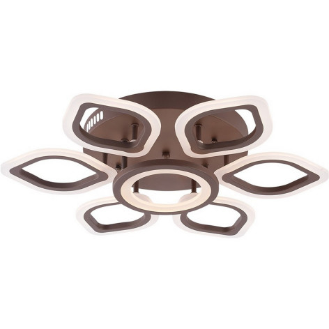 Люстра светодиодная 7 плафонов 61*12 см 92Вт 2760LM 40м2 3 цвета пластик пульт кофе Baizheng