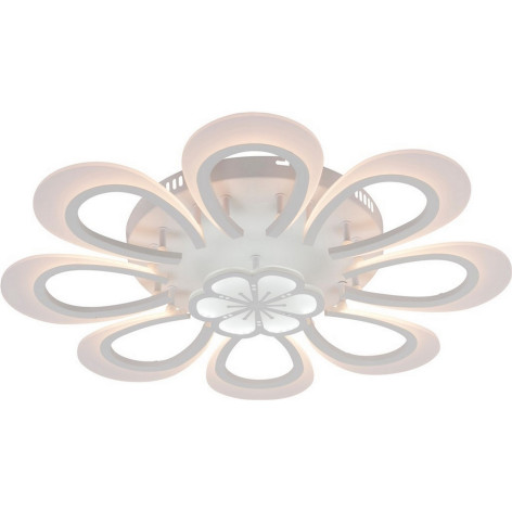 Люстра светодиодная 9 плафонов 58,5*12см 132Вт 5940LM 50м2 3цвета пластик пульт белый Baizheng