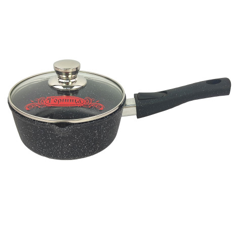 Ковш алюминиевый  1,5 л съемная ручка стекл крышка под упак Гранит Горница