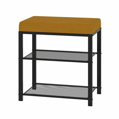 Банкетка металлическая 47х30х49 см черный сиденье горчичный Торонто 13S ЗМИ