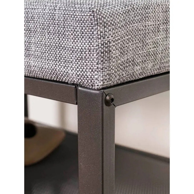 Изображение Банкетка металлическая 47х30х49 см черный сиденье серый Торонто 13S ЗМИ