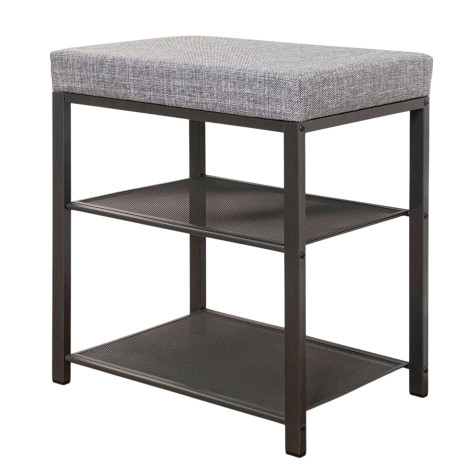 Банкетка металлическая 47х30х49 см черный сиденье серый Торонто 13S ЗМИ