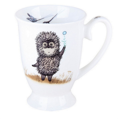 Кружка фарфоровая 350 мл под упак Ежик в тумане Коралл