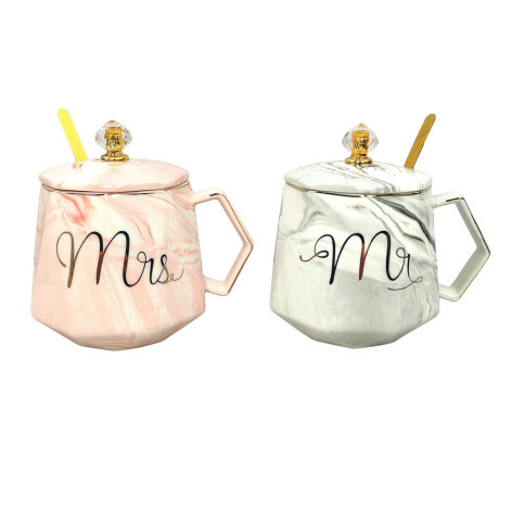 Набор фарфоровый чайный 4 пр 350 мл ложка под упак 7675 Коралл