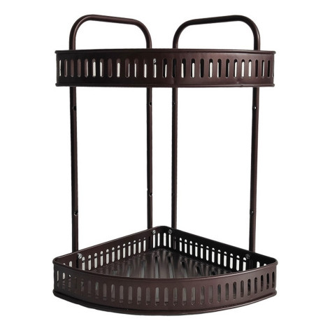 Полка металлическая для ванной 2-х ярусная угловая 23,5*32*40 см BD-HP001 Baizheng