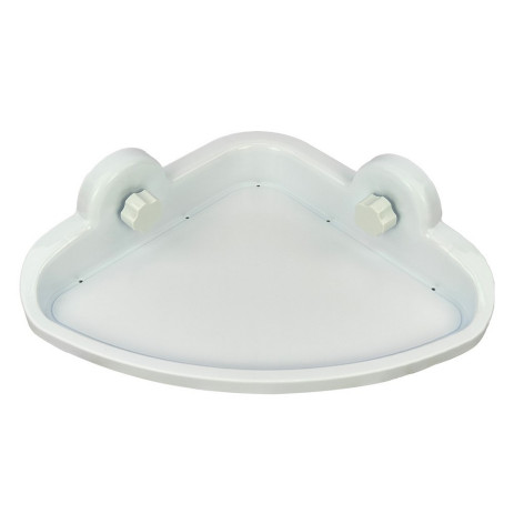 Полка пластиковая для ванной 24,5х35,6х8,9 см на присосках белый Классик Baizheng