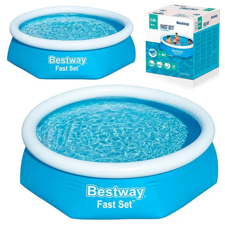 Изображение Бассейн с надувным бортом 244*61 см 1880 л 57448 Bestway