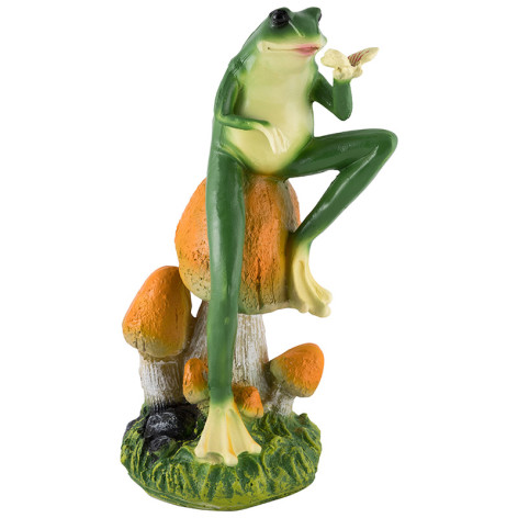 Фигурка полистоун садовая 39 см Лягушка с бабочкой Park