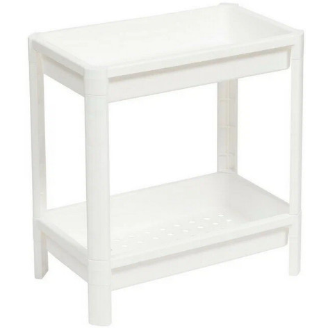 Этажерка пластиковая широкая 2-х ярусная белый 390х234х407 Vikea Violet