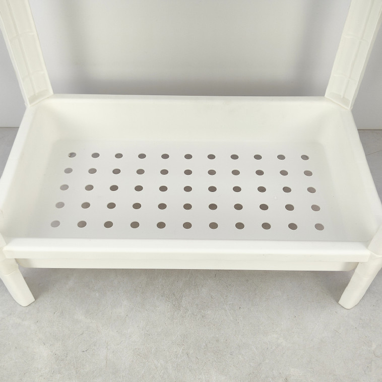 Картинка Этажерка пластиковая широкая 3-х ярусная белый 390х234х707  Vikea Violet