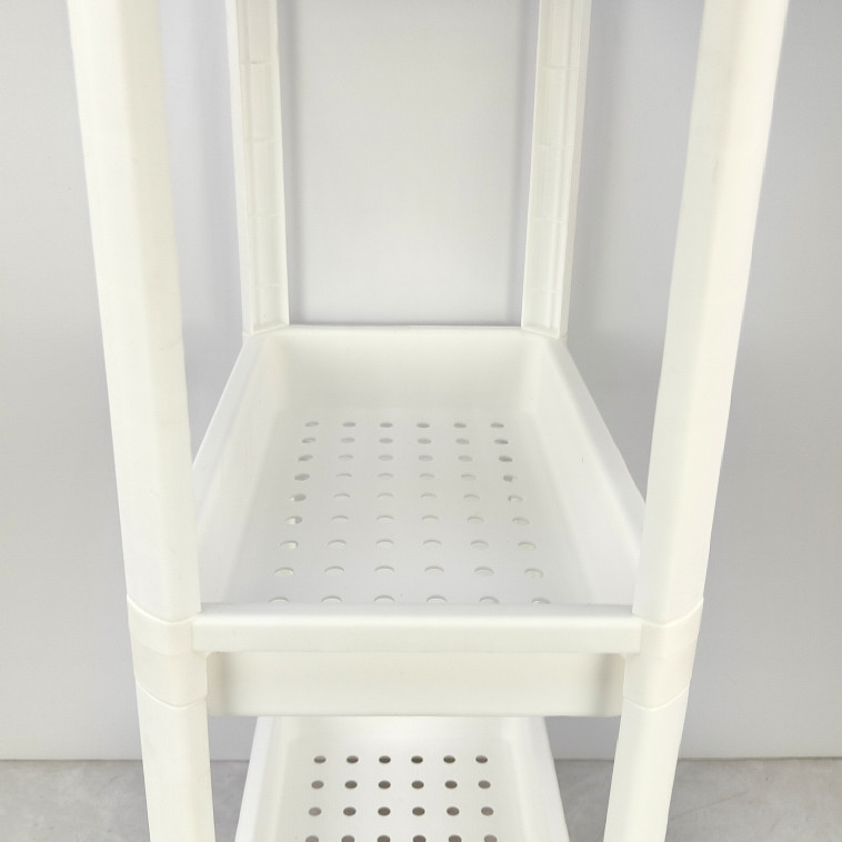 Фотография Этажерка пластиковая широкая 3-х ярусная белый 390х234х707  Vikea Violet