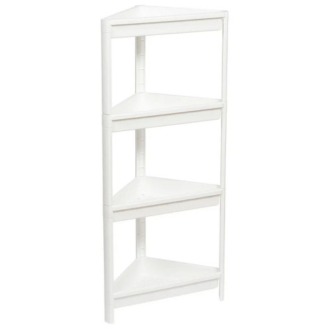 Этажерка пластиковая угловая 4-х ярусная  белый Vikea Violet