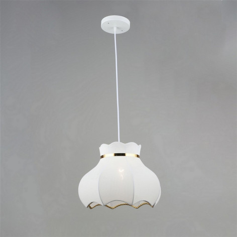 Люстра кухонная 1 плафон 38,5*13*80 см Е27 60Вт 4 м2 плафон ткань белый Baizheng