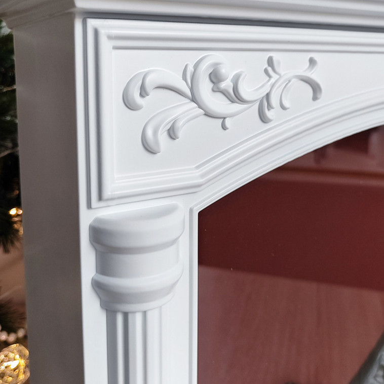 Фотография Камин пластик стекло 55*15*40 см белый NP-7043 Baizheng