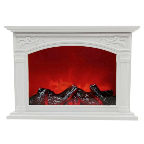 Камин пластик стекло 55*15*40 см белый NP-7043 Baizheng