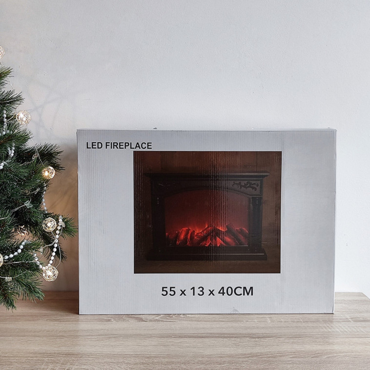 Мини фото №3 Камин пластик стекло 55*15*40 см белый NP-7043 Baizheng