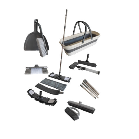 Набор пластиковый для уборки №18 комплект 13 предметов Графит Baizheng