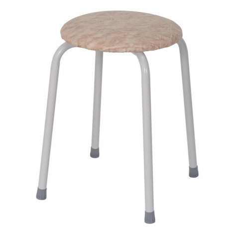 Табурет металлический 485х485х470 мм 170 кг квадратный бежевый Пенёк крепкий ЗМИ