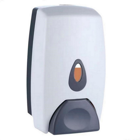 Дозатор пластиковый для жидкого мыла 130х80х225 мм 1 отделение бело-серый Baizheng