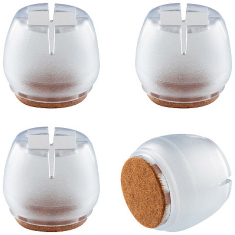 Накладки-протекторы для мебели 22 31х35 мм 4 шт силико войлок прозрачный Рыжий кот Накладки-протекторы для мебели 22 31х35 мм 4 шт силико войлок прозрачный Рыжий кот