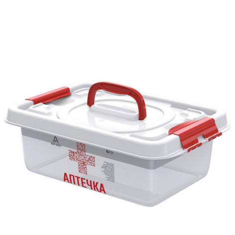 Контейнер пластиковый для аптечки  6 л 359х242х124 мм универсальный с вкладышем Альт-Пласт