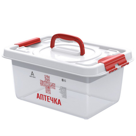 Контейнер пластиковый для аптечки  8 л 359х242х166 мм универсальный с вкладышем Альт-Пласт
